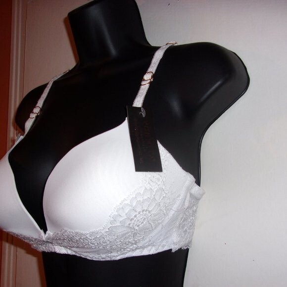 Youmita White Demi Soft Cup Lace 34B Bra NWT - Picture 8 of 9